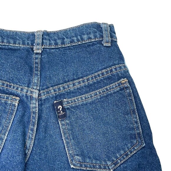 Vintage Guess Jeans Shorts 90s Y2K Medium Wash Denim Side Stripe Toddler 6Y - Picture 6 of 11
